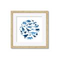 Picture of Dino Party Blue _GroupedProduct_Square_Mini_ _GroupedProduct_Square_Framed_Matted_