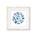 Picture of Dino Party Blue _GroupedProduct_Square_Mini_ _GroupedProduct_Square_Framed_Matted_
