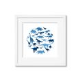 Picture of Dino Party Blue _GroupedProduct_Square_Mini_ _GroupedProduct_Square_Framed_Matted_