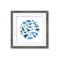 Picture of Dino Party Blue _GroupedProduct_Square_Mini_ _GroupedProduct_Square_Framed_Matted_
