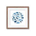 Picture of Dino Party Blue _GroupedProduct_Square_Mini_ _GroupedProduct_Square_Framed_Matted_