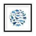 Picture of Dino Party Blue _GroupedProduct_Square_Mini_ _GroupedProduct_Square_Framed_Matted_