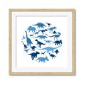 Picture of Dino Party Blue _GroupedProduct_Square_Mini_ _GroupedProduct_Square_Framed_Matted_