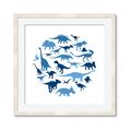 Picture of Dino Party Blue _GroupedProduct_Square_Mini_ _GroupedProduct_Square_Framed_Matted_