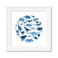 Picture of Dino Party Blue _GroupedProduct_Square_Mini_ _GroupedProduct_Square_Framed_Matted_