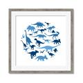 Picture of Dino Party Blue _GroupedProduct_Square_Mini_ _GroupedProduct_Square_Framed_Matted_