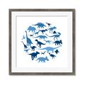 Picture of Dino Party Blue _GroupedProduct_Square_Mini_ _GroupedProduct_Square_Framed_Matted_