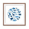 Picture of Dino Party Blue _GroupedProduct_Square_Mini_ _GroupedProduct_Square_Framed_Matted_