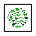 Picture of Dino Party Green  _GroupedProduct_Square_Mini_ _GroupedProduct_Square_Framed_Matted_