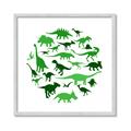 Picture of Dino Party Green  _GroupedProduct_Square_Mini_ _GroupedProduct_Square_Framed_Matted_