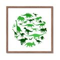 Picture of Dino Party Green  _GroupedProduct_Square_Mini_ _GroupedProduct_Square_Framed_Matted_