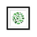 Picture of Dino Party Green  _GroupedProduct_Square_Mini_ _GroupedProduct_Square_Framed_Matted_