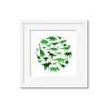 Picture of Dino Party Green  _GroupedProduct_Square_Mini_ _GroupedProduct_Square_Framed_Matted_