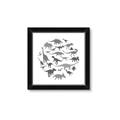 Picture of Dino Party Gray _GroupedProduct_Square_Mini_ _GroupedProduct_Square_Framed_Matted_