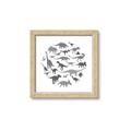 Picture of Dino Party Gray _GroupedProduct_Square_Mini_ _GroupedProduct_Square_Framed_Matted_