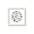 Picture of Dino Party Gray _GroupedProduct_Square_Mini_ _GroupedProduct_Square_Framed_Matted_