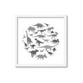 Picture of Dino Party Gray _GroupedProduct_Square_Mini_ _GroupedProduct_Square_Framed_Matted_
