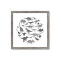 Picture of Dino Party Gray _GroupedProduct_Square_Mini_ _GroupedProduct_Square_Framed_Matted_