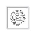 Picture of Dino Party Gray _GroupedProduct_Square_Mini_ _GroupedProduct_Square_Framed_Matted_