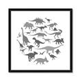 Picture of Dino Party Gray _GroupedProduct_Square_Mini_ _GroupedProduct_Square_Framed_Matted_