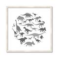 Picture of Dino Party Gray _GroupedProduct_Square_Mini_ _GroupedProduct_Square_Framed_Matted_