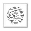 Picture of Dino Party Gray _GroupedProduct_Square_Mini_ _GroupedProduct_Square_Framed_Matted_