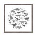 Picture of Dino Party Gray _GroupedProduct_Square_Mini_ _GroupedProduct_Square_Framed_Matted_