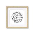 Picture of Dino Party Gray _GroupedProduct_Square_Mini_ _GroupedProduct_Square_Framed_Matted_