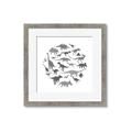 Picture of Dino Party Gray _GroupedProduct_Square_Mini_ _GroupedProduct_Square_Framed_Matted_
