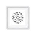 Picture of Dino Party Gray _GroupedProduct_Square_Mini_ _GroupedProduct_Square_Framed_Matted_