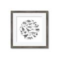Picture of Dino Party Gray _GroupedProduct_Square_Mini_ _GroupedProduct_Square_Framed_Matted_
