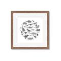 Picture of Dino Party Gray _GroupedProduct_Square_Mini_ _GroupedProduct_Square_Framed_Matted_