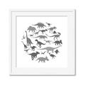 Picture of Dino Party Gray _GroupedProduct_Square_Mini_ _GroupedProduct_Square_Framed_Matted_
