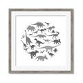 Picture of Dino Party Gray _GroupedProduct_Square_Mini_ _GroupedProduct_Square_Framed_Matted_