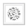 Picture of Dino Party Gray _GroupedProduct_Square_Mini_ _GroupedProduct_Square_Framed_Matted_
