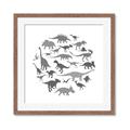 Picture of Dino Party Gray _GroupedProduct_Square_Mini_ _GroupedProduct_Square_Framed_Matted_