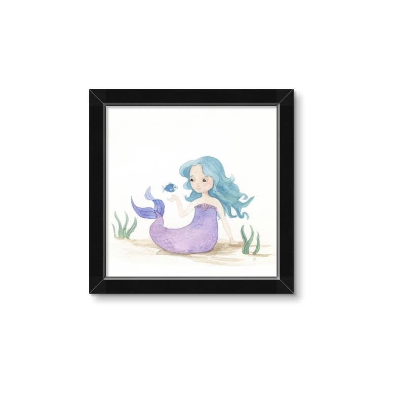 Picture of Blue Hair Mermaid _GroupedProduct_Square_Mini_ _GroupedProduct_Square_Framed_Matted_