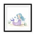 Picture of Blue Hair Mermaid _GroupedProduct_Square_Mini_ _GroupedProduct_Square_Framed_Matted_