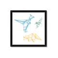 Picture of Geo Dinosaurs II _GroupedProduct_Square_Mini_ _GroupedProduct_Square_Framed_Matted_