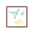 Picture of Geo Dinosaurs II _GroupedProduct_Square_Mini_ _GroupedProduct_Square_Framed_Matted_