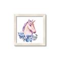 Picture of Pink Floral Unicorn _GroupedProduct_Square_Mini_ _GroupedProduct_Square_Framed_Matted_