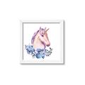 Picture of Pink Floral Unicorn _GroupedProduct_Square_Mini_ _GroupedProduct_Square_Framed_Matted_