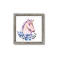 Picture of Pink Floral Unicorn _GroupedProduct_Square_Mini_ _GroupedProduct_Square_Framed_Matted_