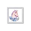 Picture of Pink Floral Unicorn _GroupedProduct_Square_Mini_ _GroupedProduct_Square_Framed_Matted_