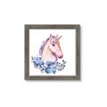 Picture of Pink Floral Unicorn _GroupedProduct_Square_Mini_ _GroupedProduct_Square_Framed_Matted_