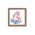 Picture of Pink Floral Unicorn _GroupedProduct_Square_Mini_ _GroupedProduct_Square_Framed_Matted_