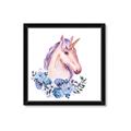 Picture of Pink Floral Unicorn _GroupedProduct_Square_Mini_ _GroupedProduct_Square_Framed_Matted_