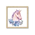 Picture of Pink Floral Unicorn _GroupedProduct_Square_Mini_ _GroupedProduct_Square_Framed_Matted_