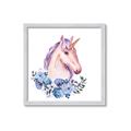 Picture of Pink Floral Unicorn _GroupedProduct_Square_Mini_ _GroupedProduct_Square_Framed_Matted_