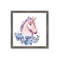 Picture of Pink Floral Unicorn _GroupedProduct_Square_Mini_ _GroupedProduct_Square_Framed_Matted_